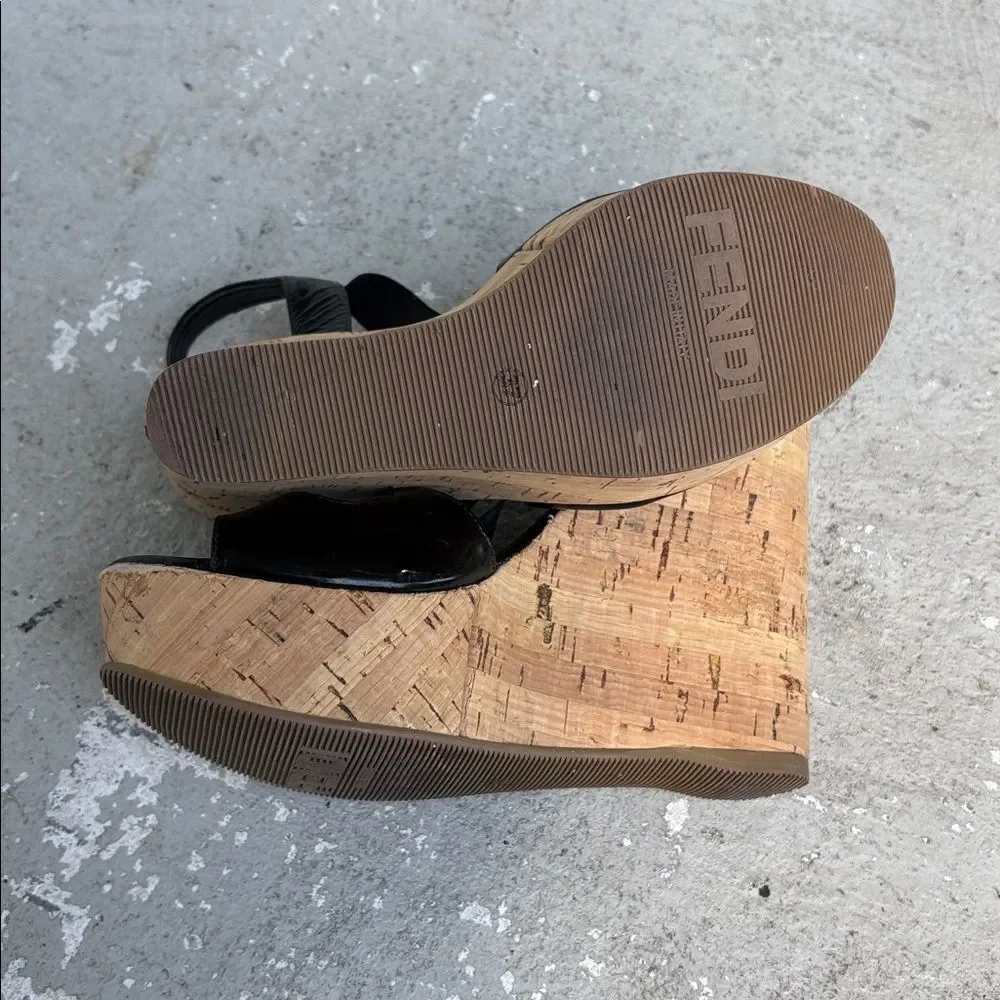 Fendi Cork Wedge Platforms